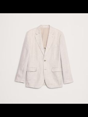 Banana Republic Men's Light Beige/ Flax Linen-Blend Blazer